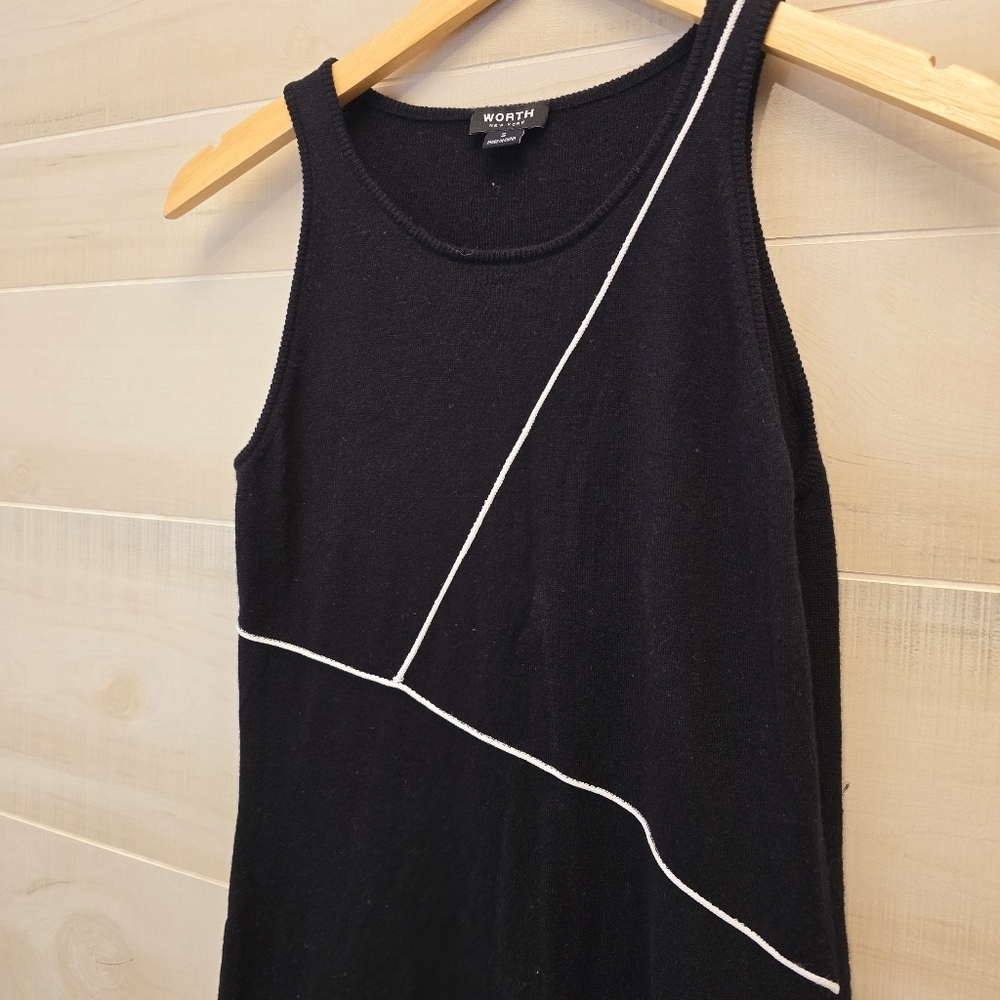 {S} WORTH New York Contrast Lines Wool Dress - Picture 6 of 10